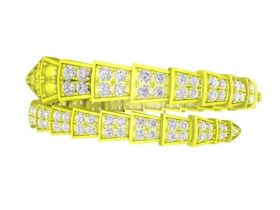 A7517 Luxury Snake Diamond Women Bangle Bracelets 3D Model 3D print model