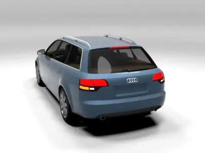 AUDI A4 2005 AVANT LOWPOLY Low-poly 3D model