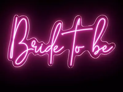 Bride To Be Neon Sign 3D model