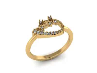 Jewelry Diamond Ring 3D Print Model 3D print model 17