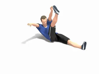 Toe Touch  Exercise Man Animation Low-poly 3D model