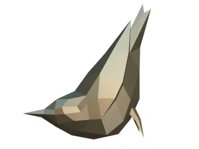 sparrow low poly bird 3D print model