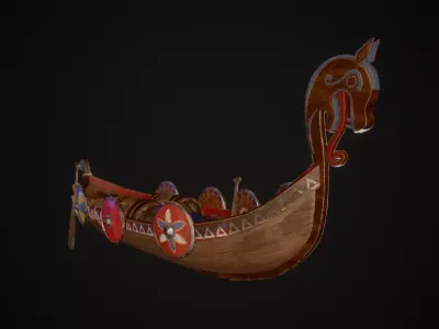 Boat Viking 3D model