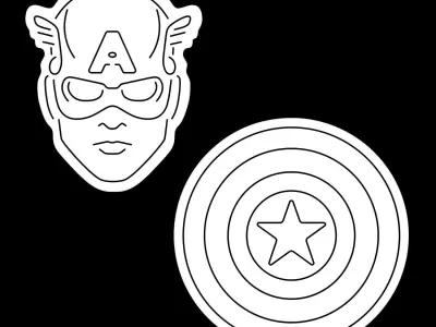 Captain America Neon Signs 3D model