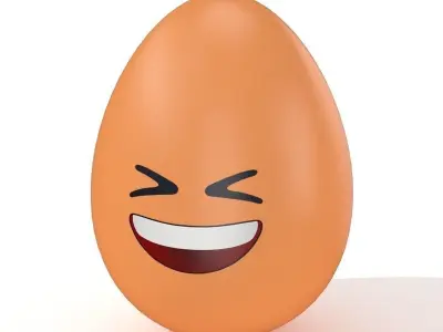 Egg Cracked Emoji N007 Low-poly 3D model