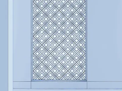 3d screen window with lattice pattern Low-poly 3D model