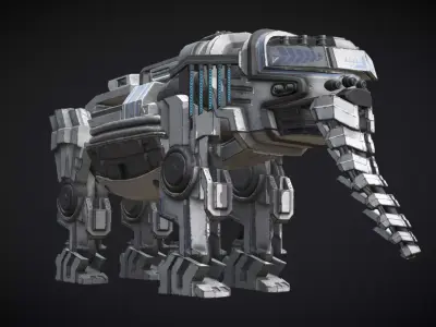 Mecha Elephant Low-poly 3D model