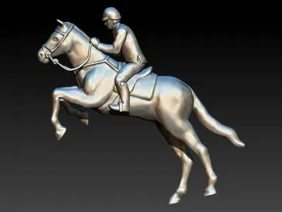 HORSE WITH JOCKEY  3D print model