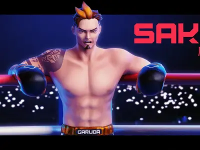 Low Poly Boxer - MMA Fighter - Sakti Low-poly 3D model