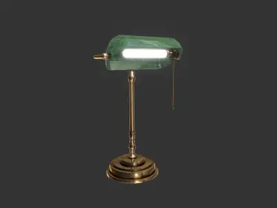 Antique Desk Lamp Game Ready 3D Model Low-poly 3D model