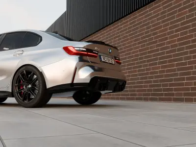 Automotive Industrial Brick 3D Scene - Render Backdrop 3D model