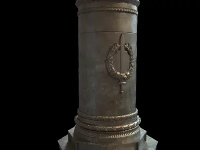Detailed Dzerzhinsky monument high-poly 3D model