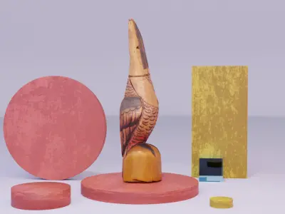 Parrot Toucan statuette Low-poly 3D model