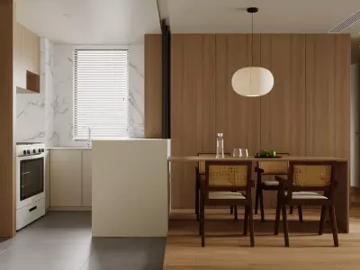 Modern living room dining room interior scenes 421 3D model