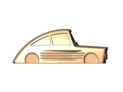 Ribbed Mercedes 300SL gullwing grille and sides car sculpture 3D print model