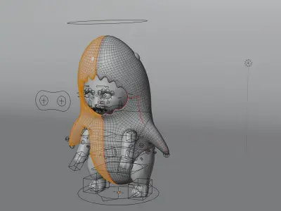 High Detailed Shark Cat Baby Costume 3D model