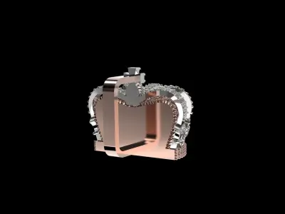 Luxury King Crown Bail with stones 3D print model
