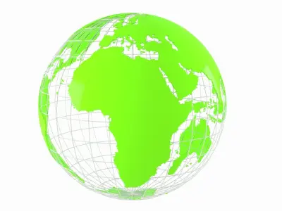 Globe News Skeleton Chartreuse Color 3D model