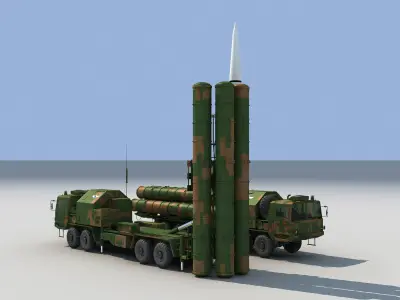 china  HQ-9  Long-range missile ballistic missile 3D model