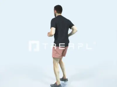 Portrait 07F Running Jogging Football Sports Man Low-poly 3D model purchase