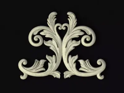 Central decor ornament for furniture 3D model 931