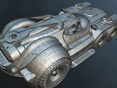 Marauder - Derelict Tug Vehicle Low-poly 3D model