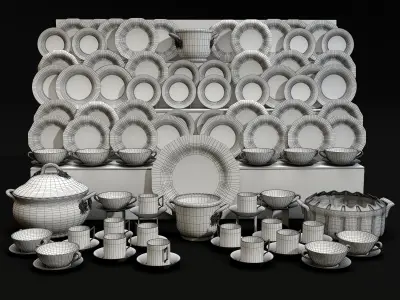 Porcelain table service 3D model