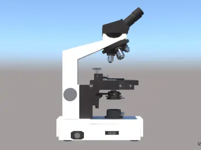 Microscope Low-poly 3D model