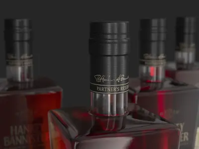 Hankey Bannister 21 YO Scotch Premium Whisky with Glass Drink 3D model