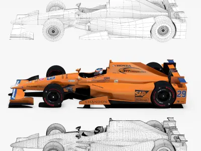 Andretti indy car 2017 Low-poly 3D model