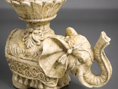 Indian Elephant Low-poly 3D model