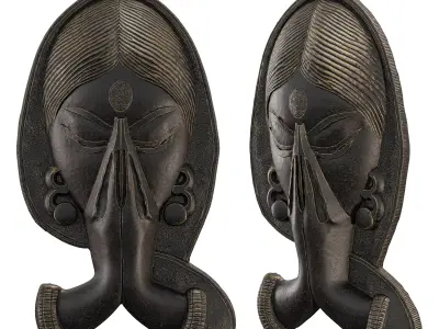 Indian Prayer Pose Welcome Wall Hanging - Cultural 3D Art Model 3D model