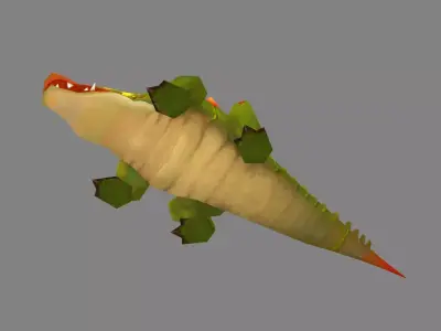 Cartoon Crocodile Low-poly 3D model order