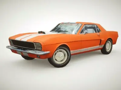 Generic Muscle-car v3 Multicolors Low-poly 3D model