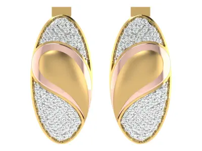 Solitaire Women Drop Earring 3dm STL OBJ FBX Render Details 3D print model order