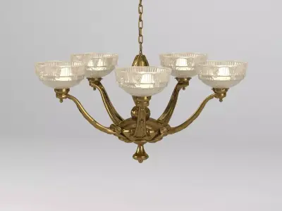 A Fabulous C1920s Art Deco Chandelier 3D model