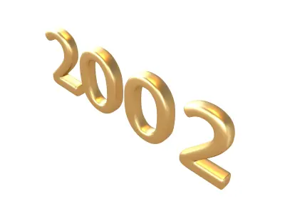 Year Number 2002 v1 002 Low-poly 3D model
