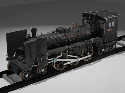 Locomotive c5795 PBR Low poly game ready  Low-poly 3D model