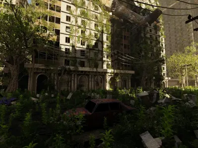 Abandoned Street Scene 3D model