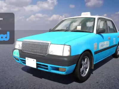 HK Taxi Blue 3D model