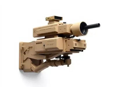 HighTech Surveillance Turret Model Pack Low-poly 3D model