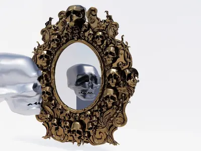 Mirror with skulls 3D model