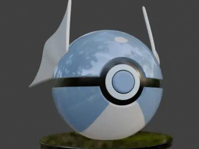 Legendary PokeBall 3D Model Glossy Stylized Collectiblei Low-poly 3D model