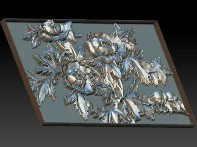 3D FLOWER snowflakes on table 3D model
