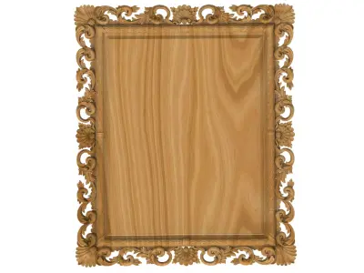 Carved picture frame STL 3D model 5
