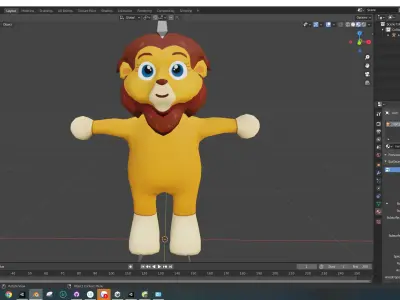 Character009 Animated Lion 3D Low-poly 3D model