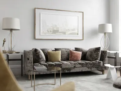 VRay - C4D Scene files - Living Room Interior 3D model