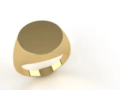 Mens Signet Ring Size 10 Gold Silver Platinum Jewelry 3D print model