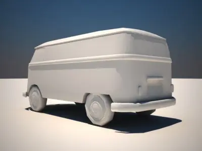 Volkswagen Type 2 Low-poly 3D model