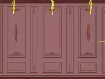 Classic Decorative Wall with Intricate Ornamental Design 3D model